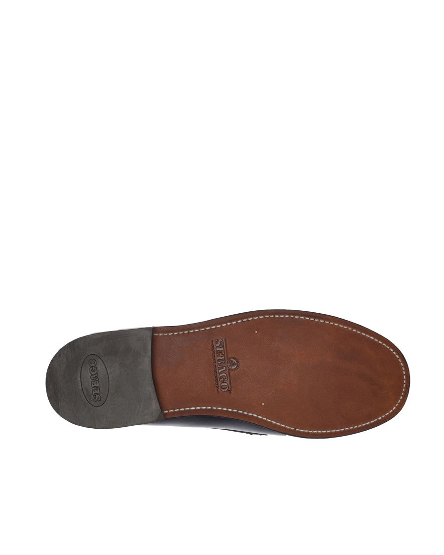 Sebago Classic Dan Hand-Stitched Black Leather Moccasins