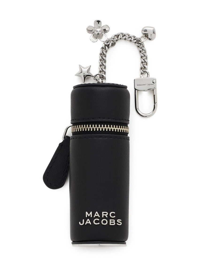 Marc Jacobs Cylindrical Black Leather Key Holder With Charms