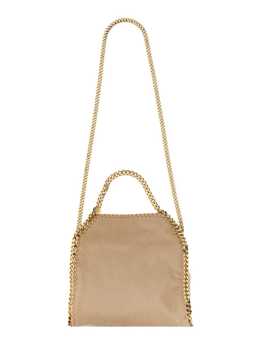 Stella Mccartney Gold Chain Trim Suede-Like Shoulder Bag
