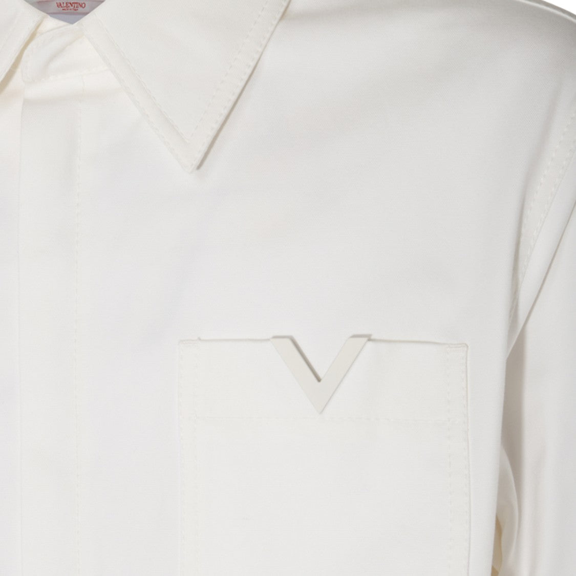 Valentino White Cotton Blend Shirt Jacket