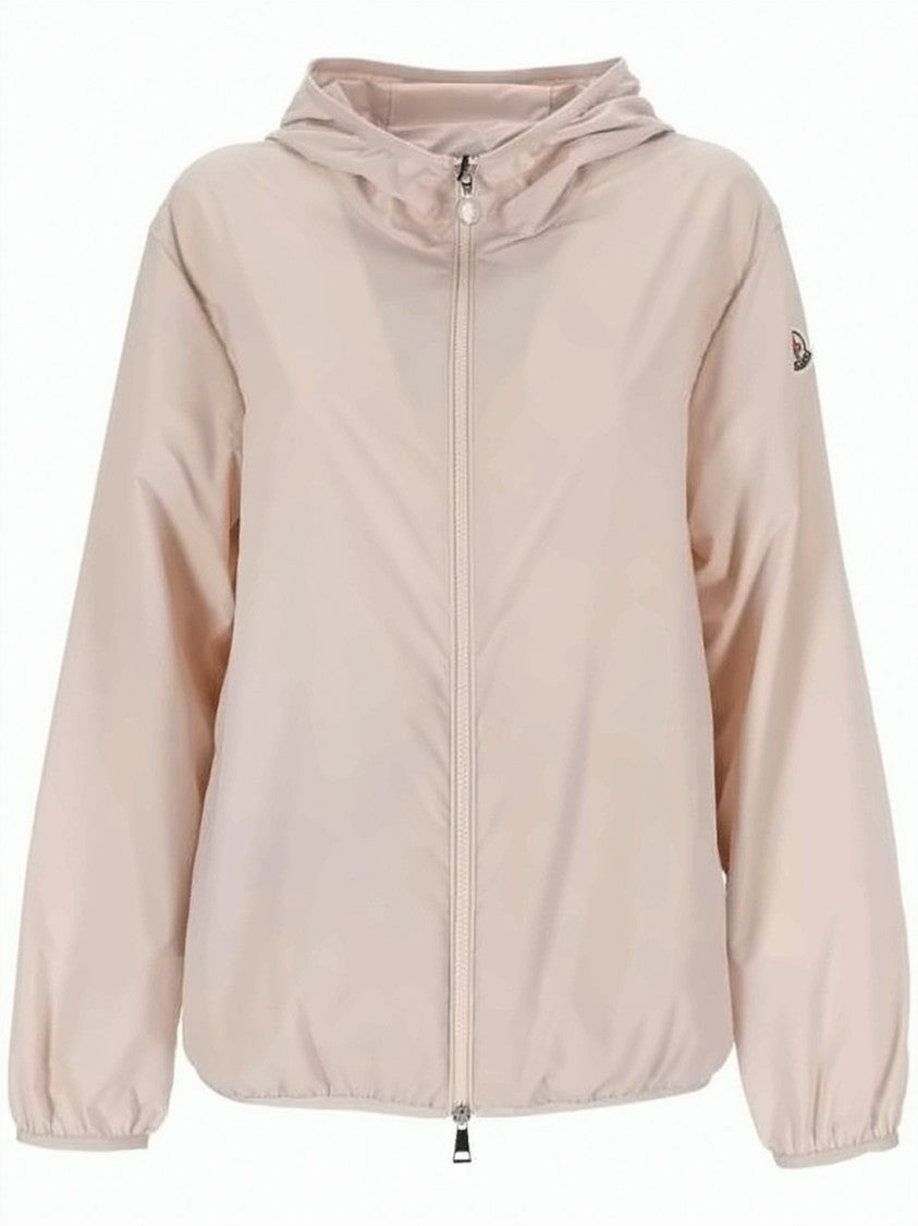 Moncler Polished Finish Lightweight Jacket With Hood And Logo Patch