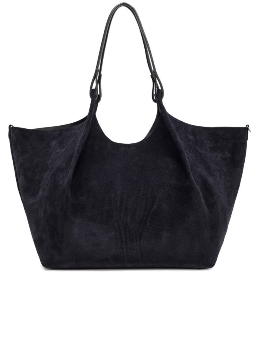 Gianni Chiarini Black Dua Soft-Structured Suede Tote Bag