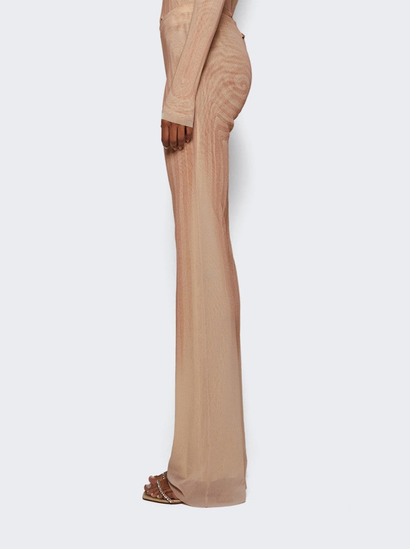 Jean Paul Gaultier Mesh Spiral Pants Pale Pink