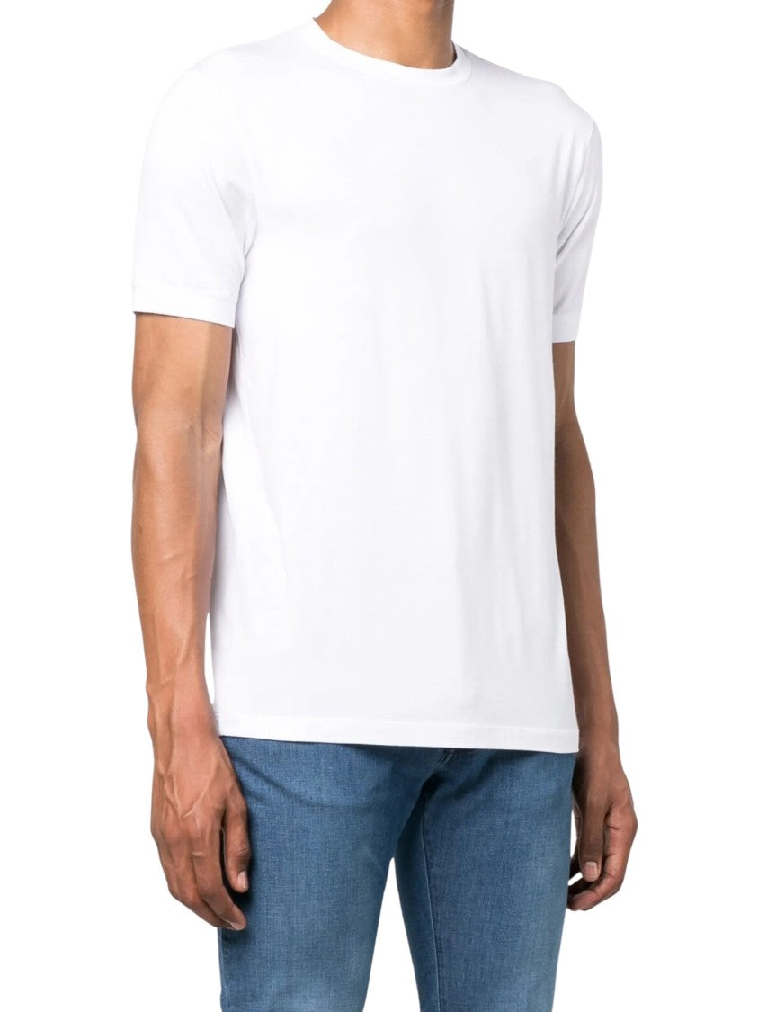 Giorgio Armani White Classic Fit Crewneck Cotton T-Shirt