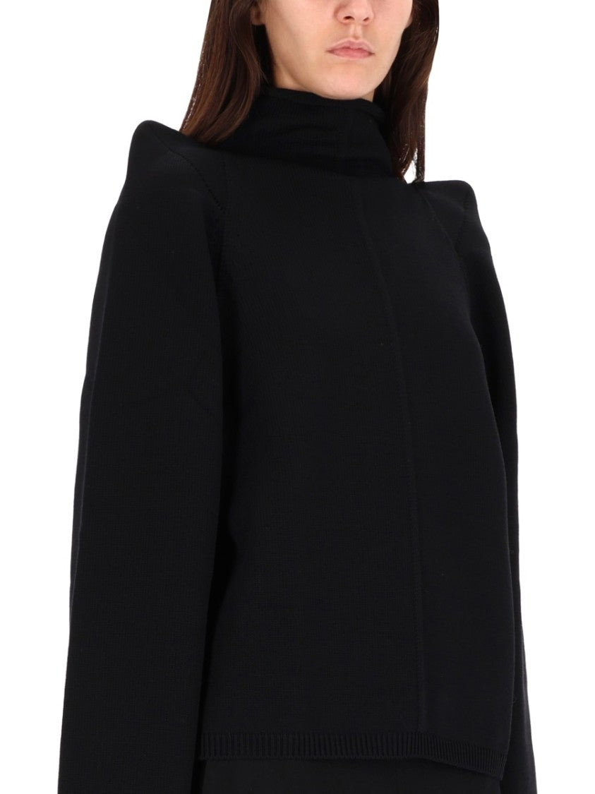 Rick Owens Structured Black Wool Top