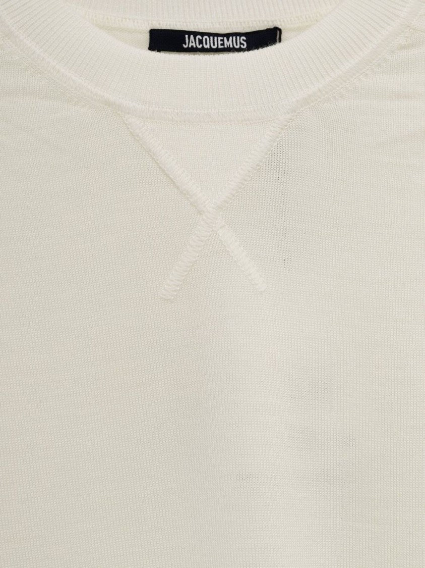 Jacquemus Off-White Back Logo Crew Neck Sweater