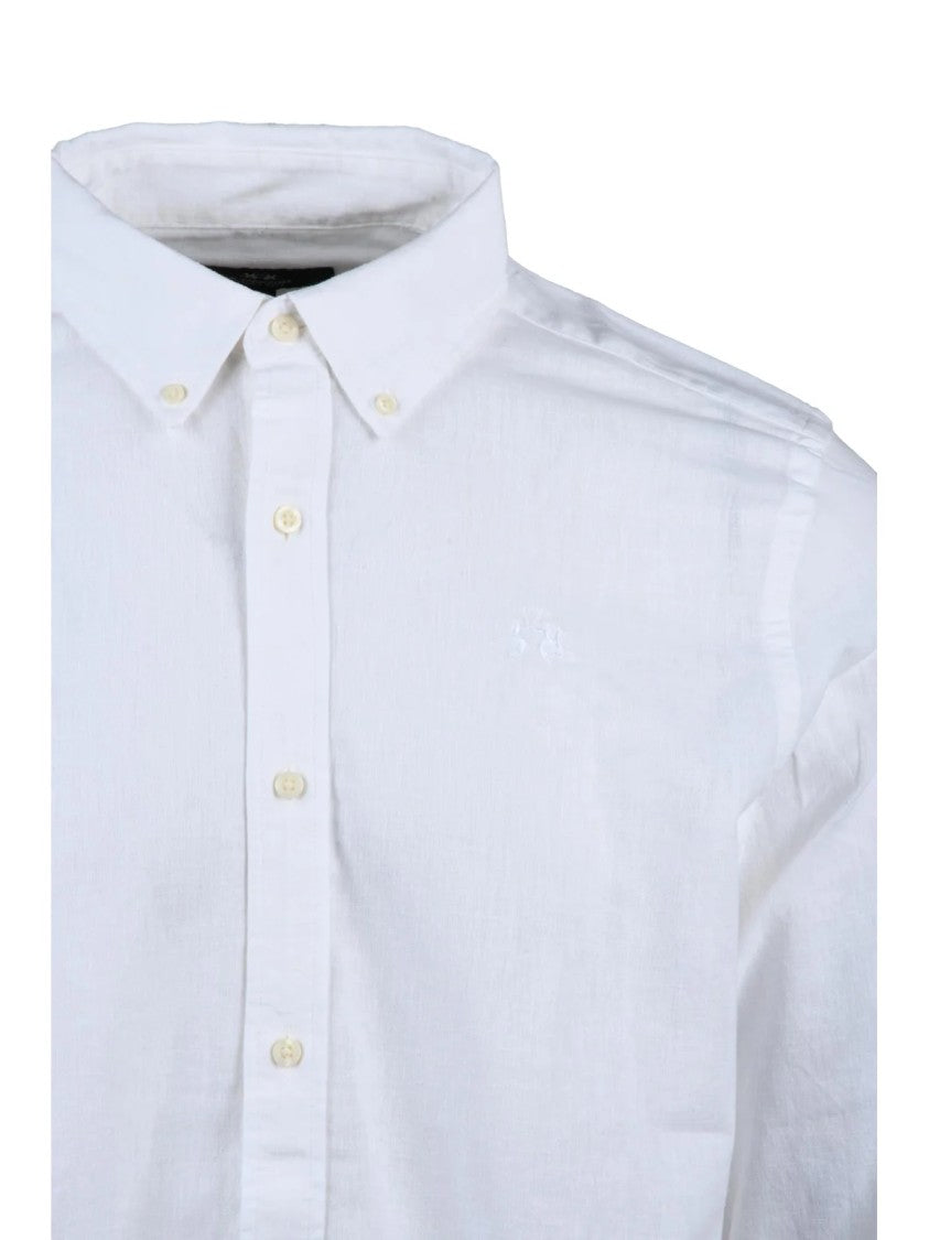 La Martina White Cotton Linen Shirt