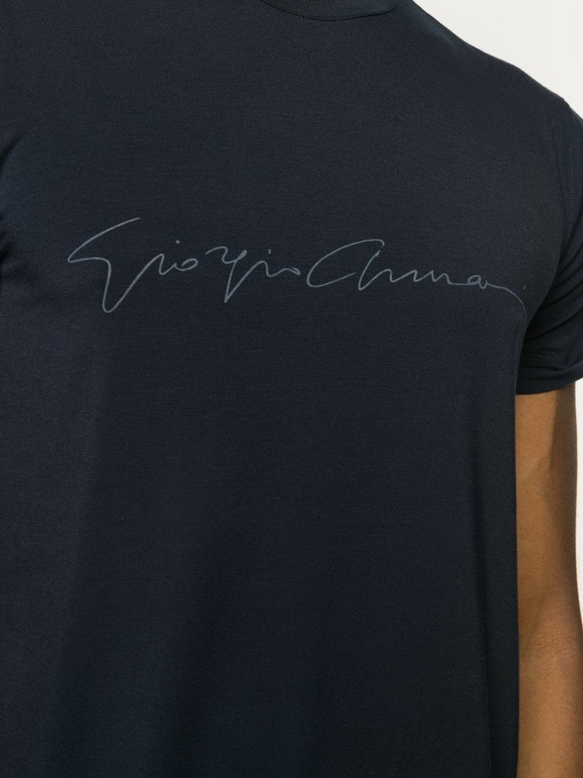 Giorgio Armani Signature Print Crew Neck T-Shirt