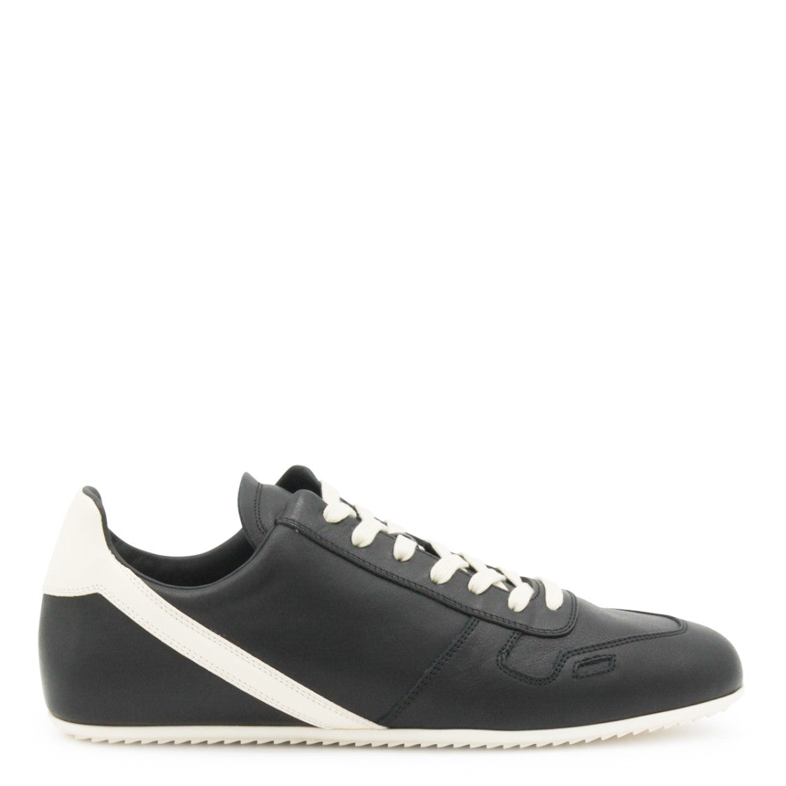 Rick Owens Black Leather Minimal Sneakers