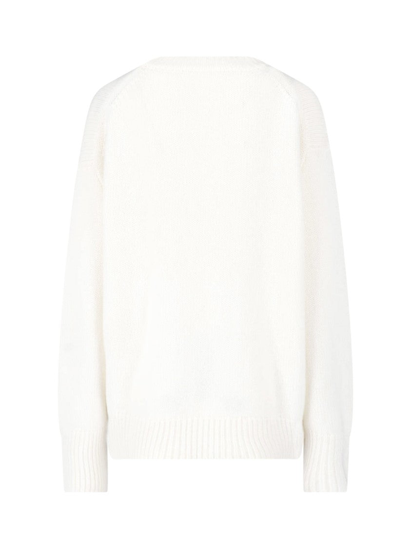 Lisa Yang Relaxed Fit Crew Neck Ribbed Knit Sweater