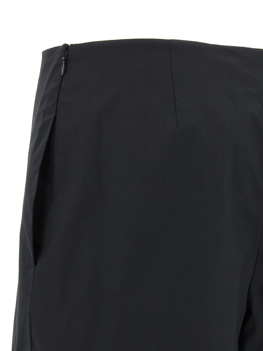 Giovanni Bedin Black Cotton Poplin Shorts With Tailored Design