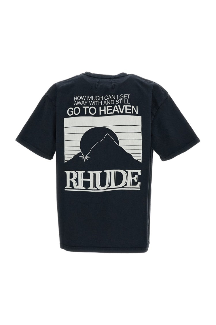 Rhude Black Moonlight Cotton Printed T-Shirt
