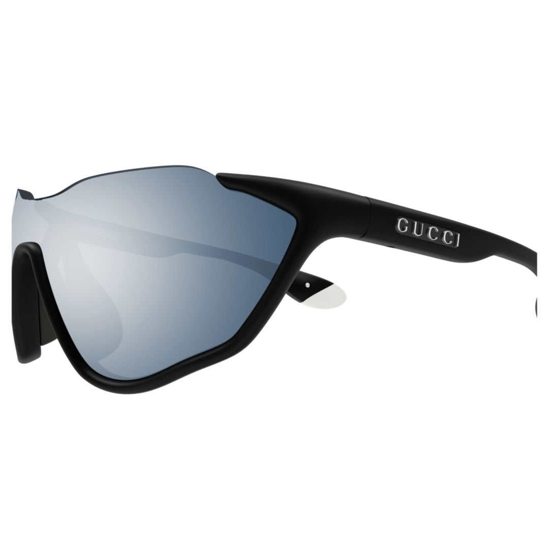 Gucci Black Gg2018s Wraparound Plastic Sunglasses