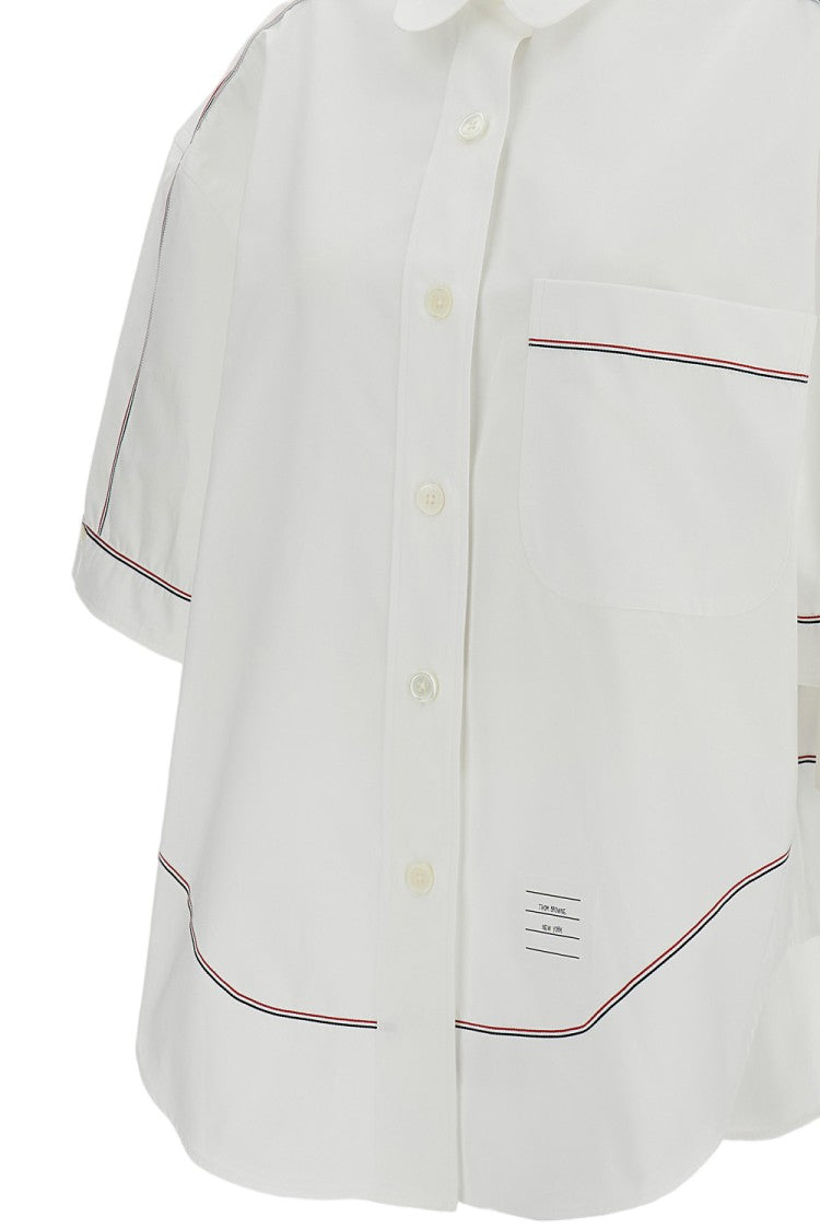 Thom Browne Supersized Short Sleeve Round Collar Shirt