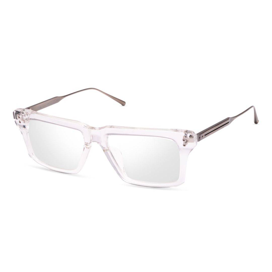 Dita Lataro Bold Rectangular Frame Sunglasses With Metallic Temples