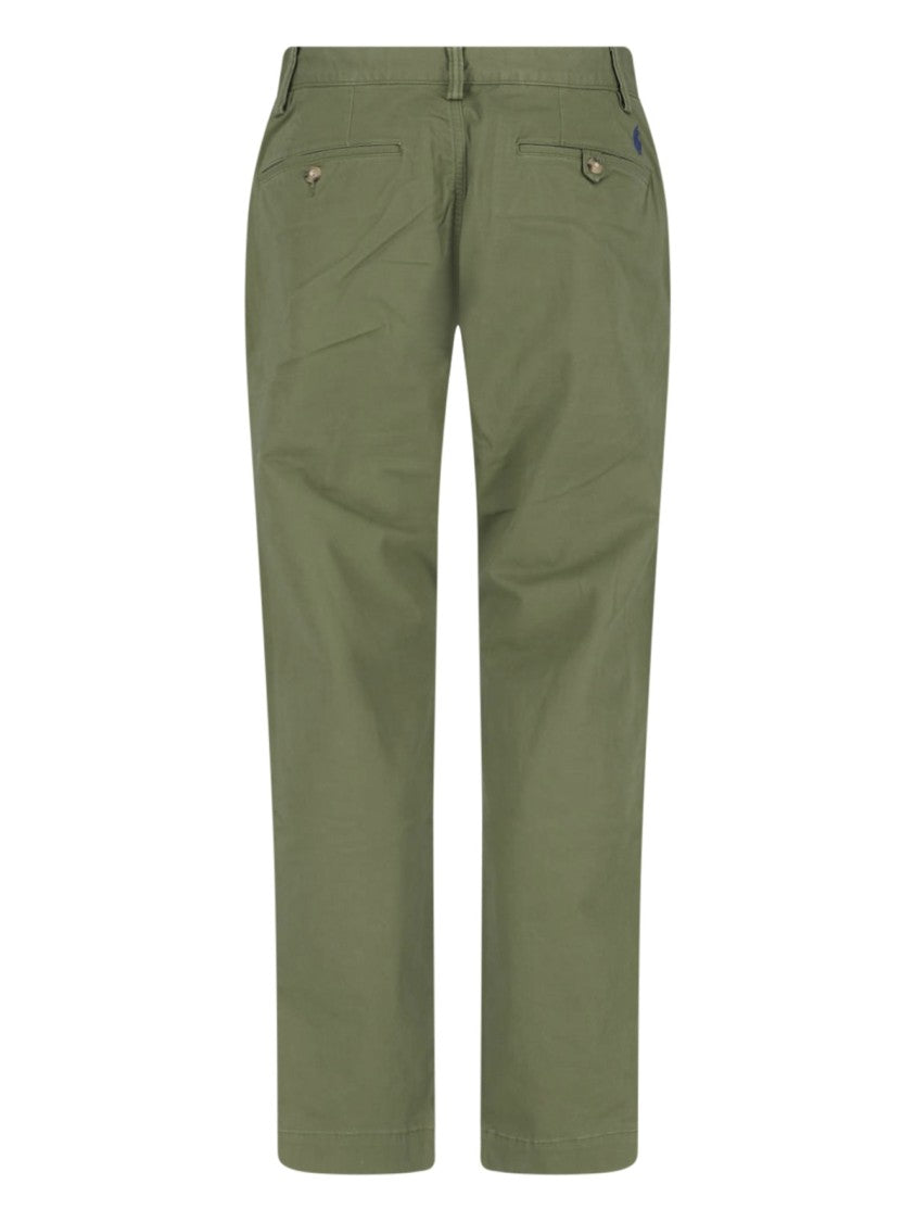 Polo Ralph Lauren Grey Straight-Leg Mid-Rise Cotton Trousers