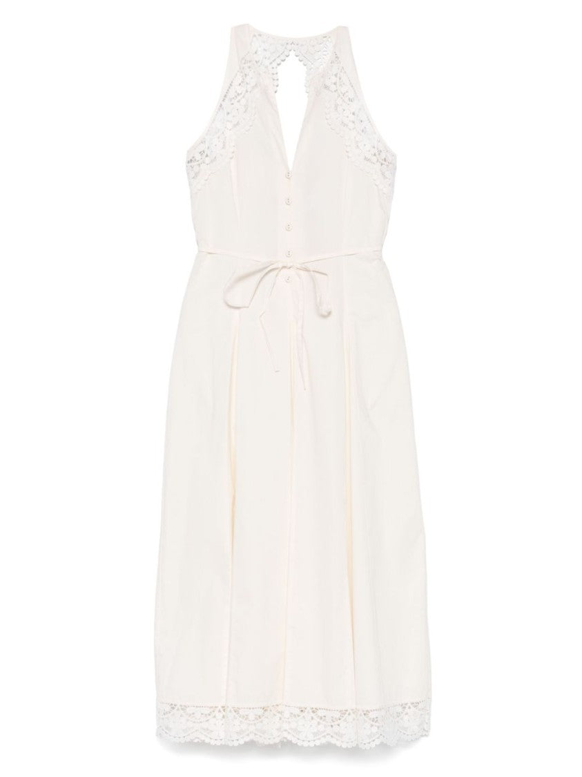 Twin-Set Flowy White Midi Dress