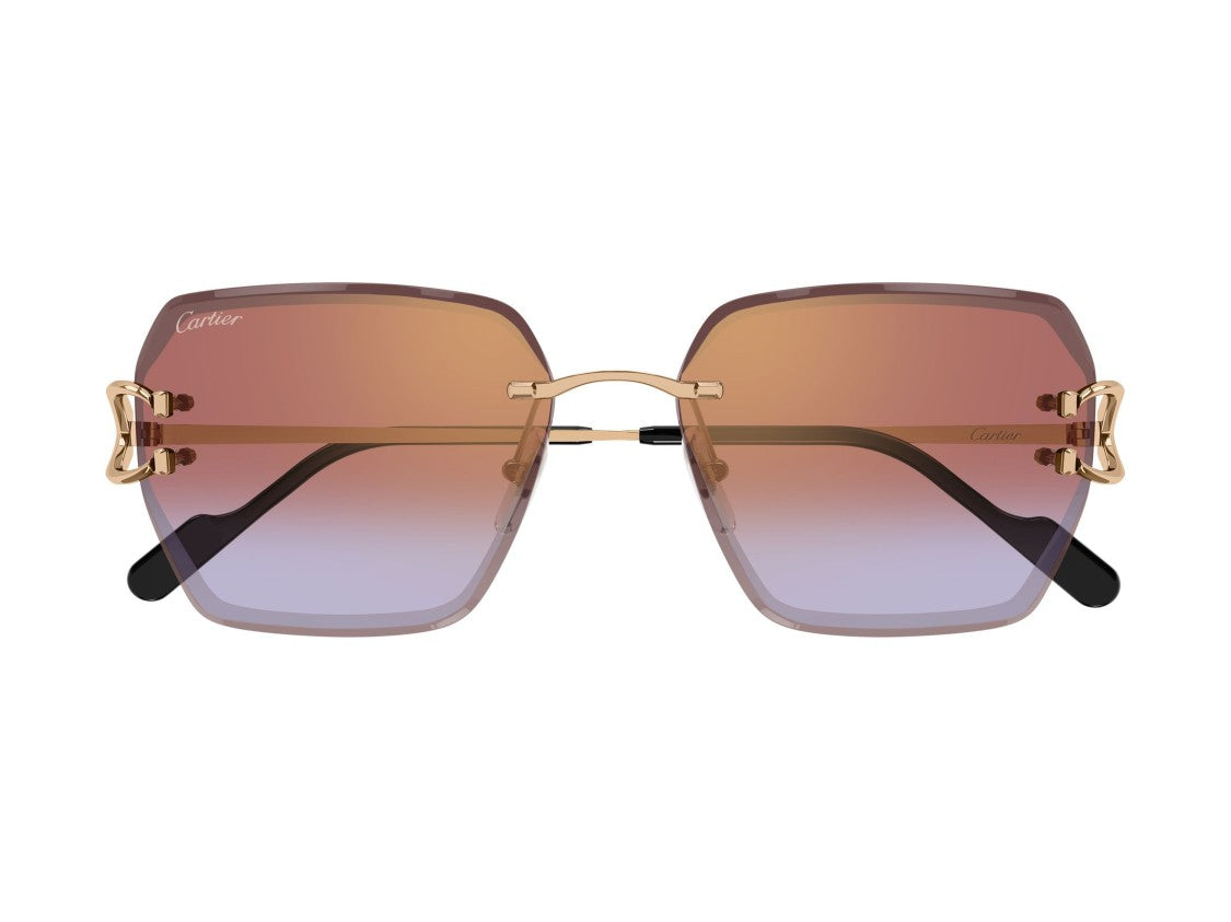 Cartier Gold Ct0466s Gradient Square Sunglasses