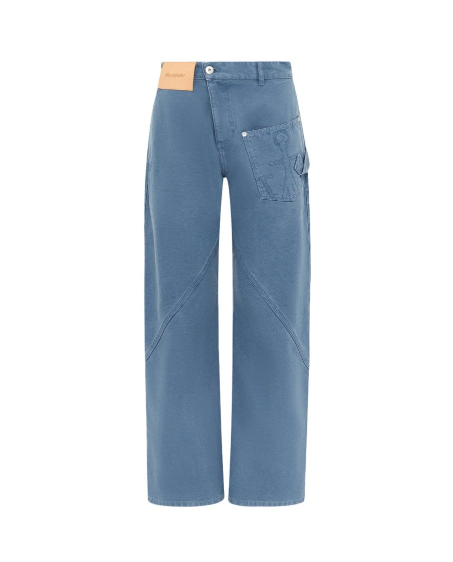 J. W. Anderson Wide-Leg Twisted Seam Trousers With Embroidered Pocket