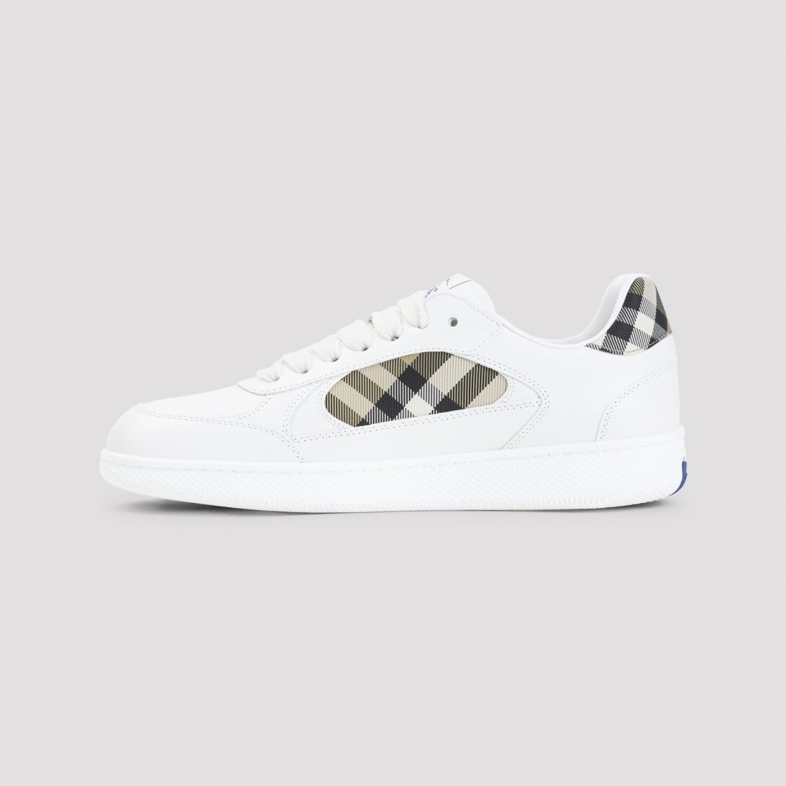 Burberry Calf Leather Sneakers With Classic Check Panels