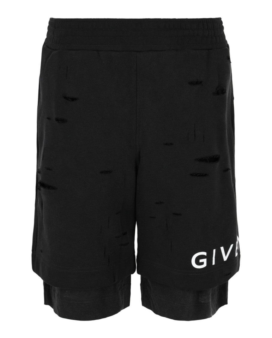 Givenchy Distressed Logo Shorts