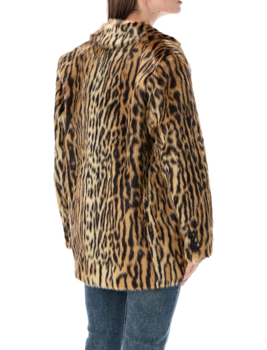 Stand Studio Leopard Emmie Fur Blazer Faux Fur Blazer