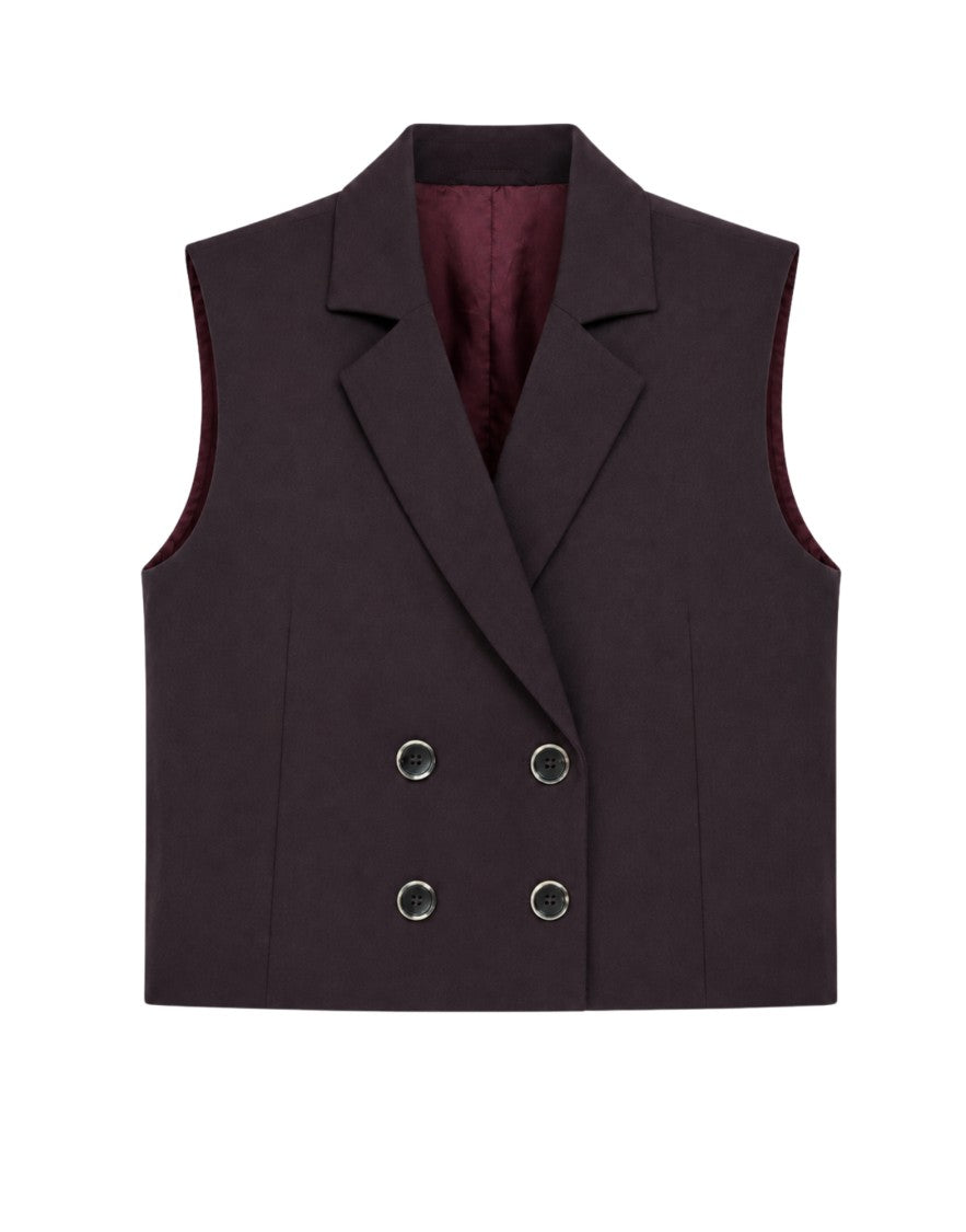 Nine In The Morning Ametista Liora Cropped Wool Vest