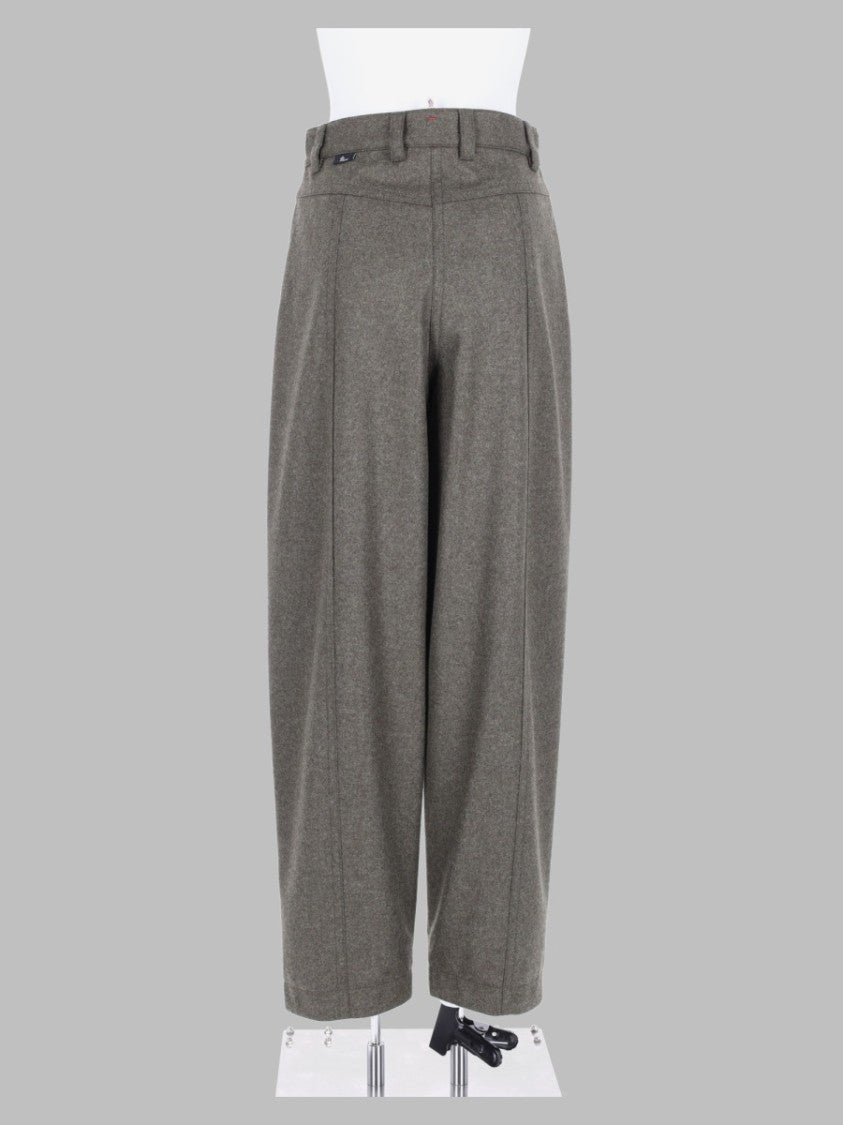 Moncler Grenoble Military Green Relaxed High-Waisted Wide-Leg Pants