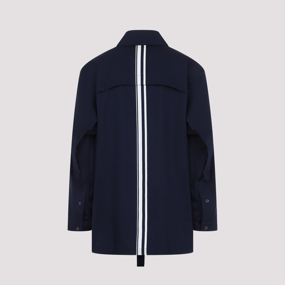 Mordecai Blue Shirt With Classic Collar And Contrasting Back Stripes