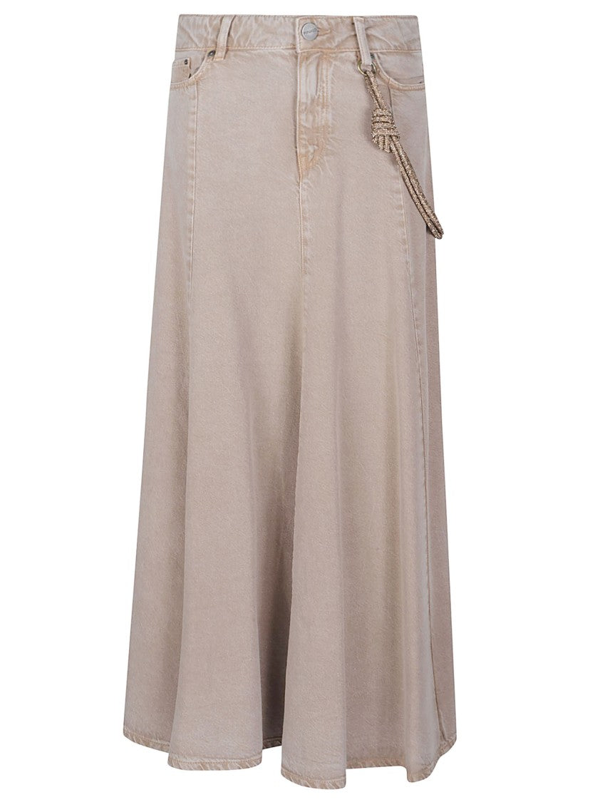 Pinko Hurghada Rope Detail Flared Maxi Skirt