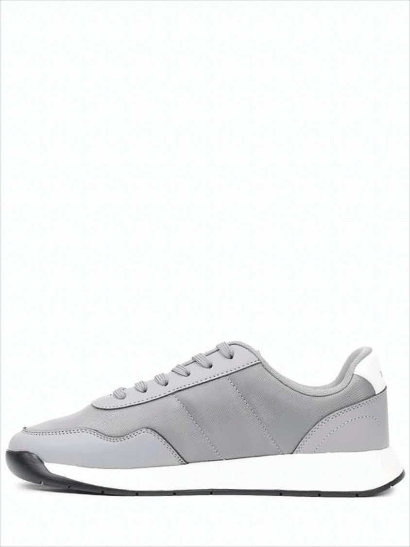 Hugo Boss Grey Low-Profile Sneakers With Lace-Up Detailing