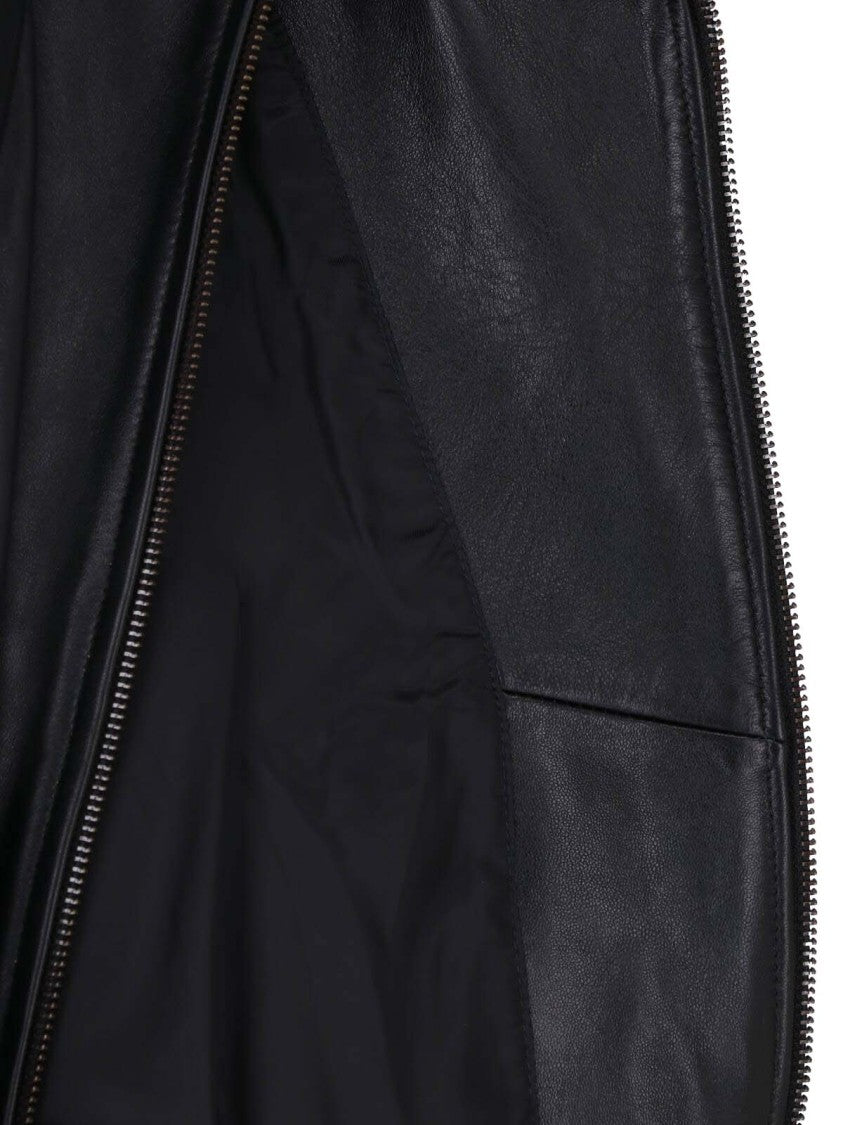 Polo Ralph Lauren Black Shearling High Collar Zip Bomber Jacket