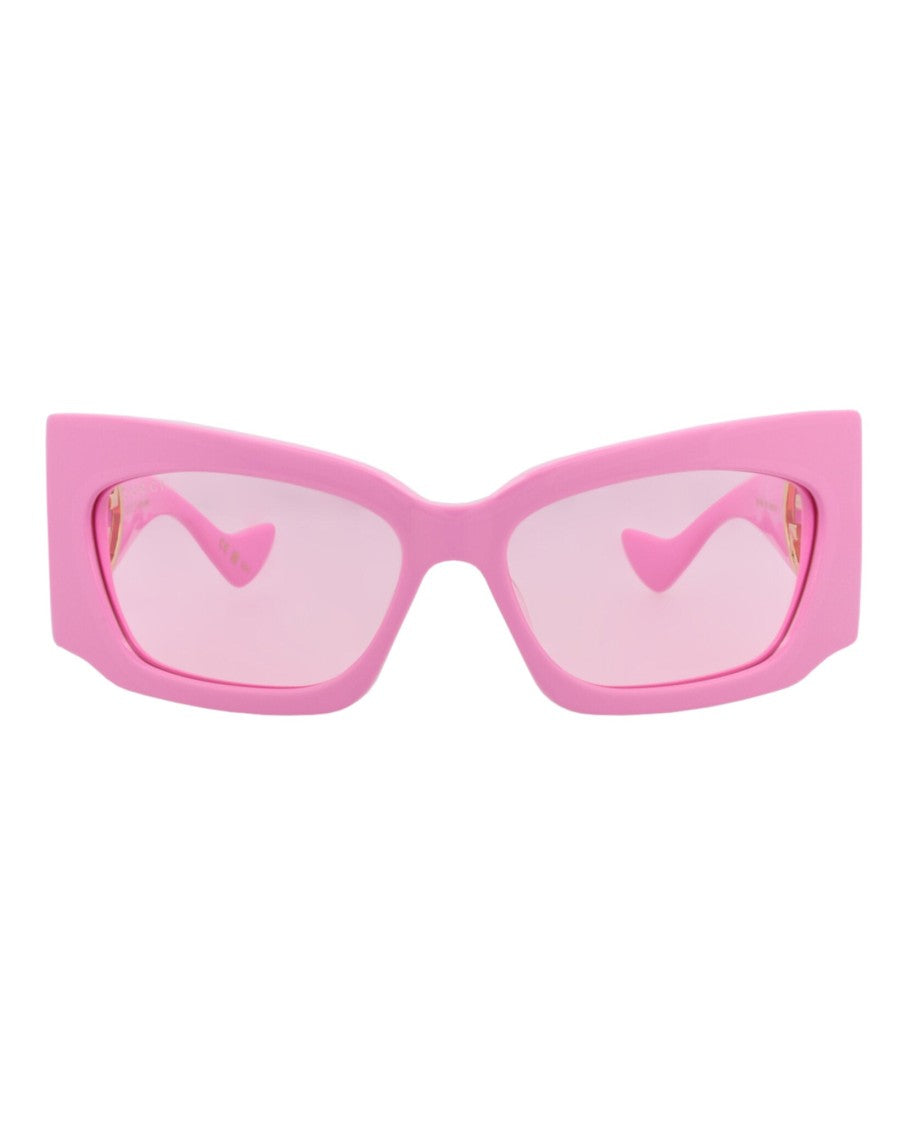 Gucci Shield-Frame Recycled Acetate Sunglasses With Gold-Tone Logo Accent
