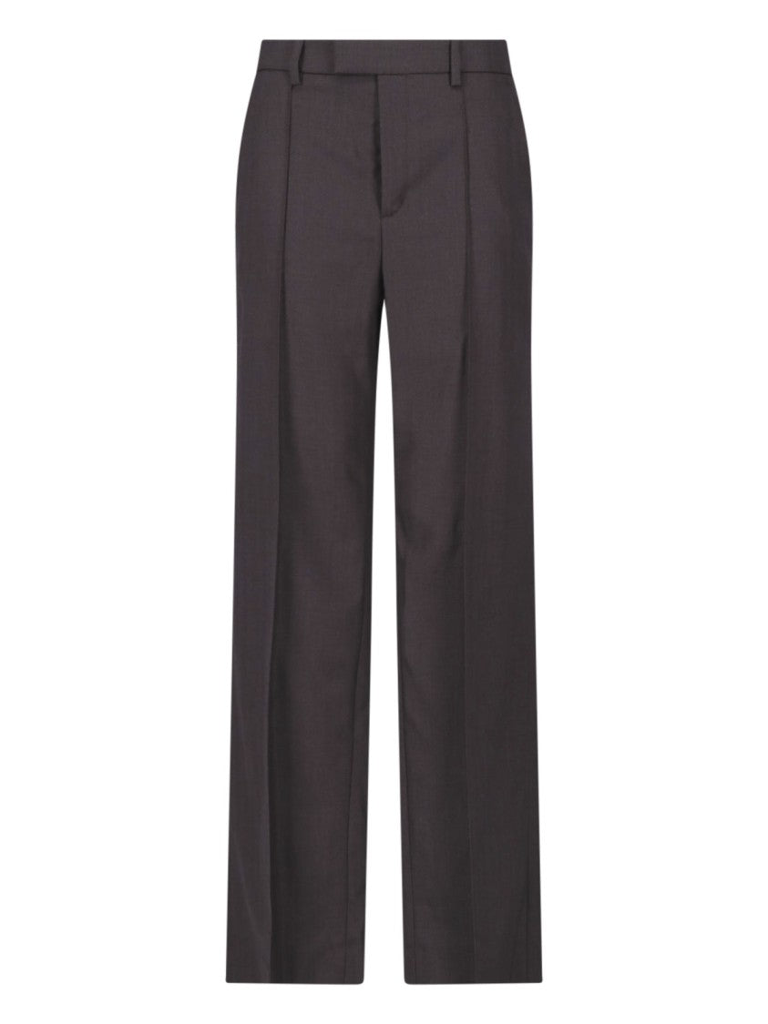 Nili Lotan Brown Straight Tailored Virgin Wool Formal Pants