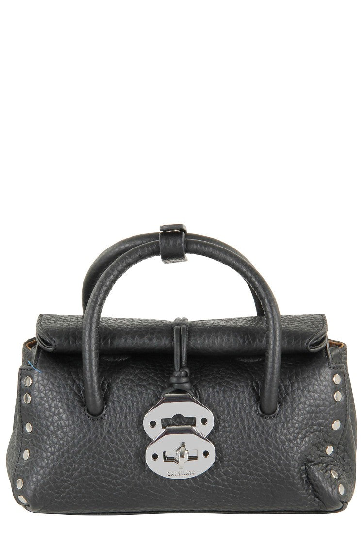 Zanellato Black Hammered Leather Tote Bag