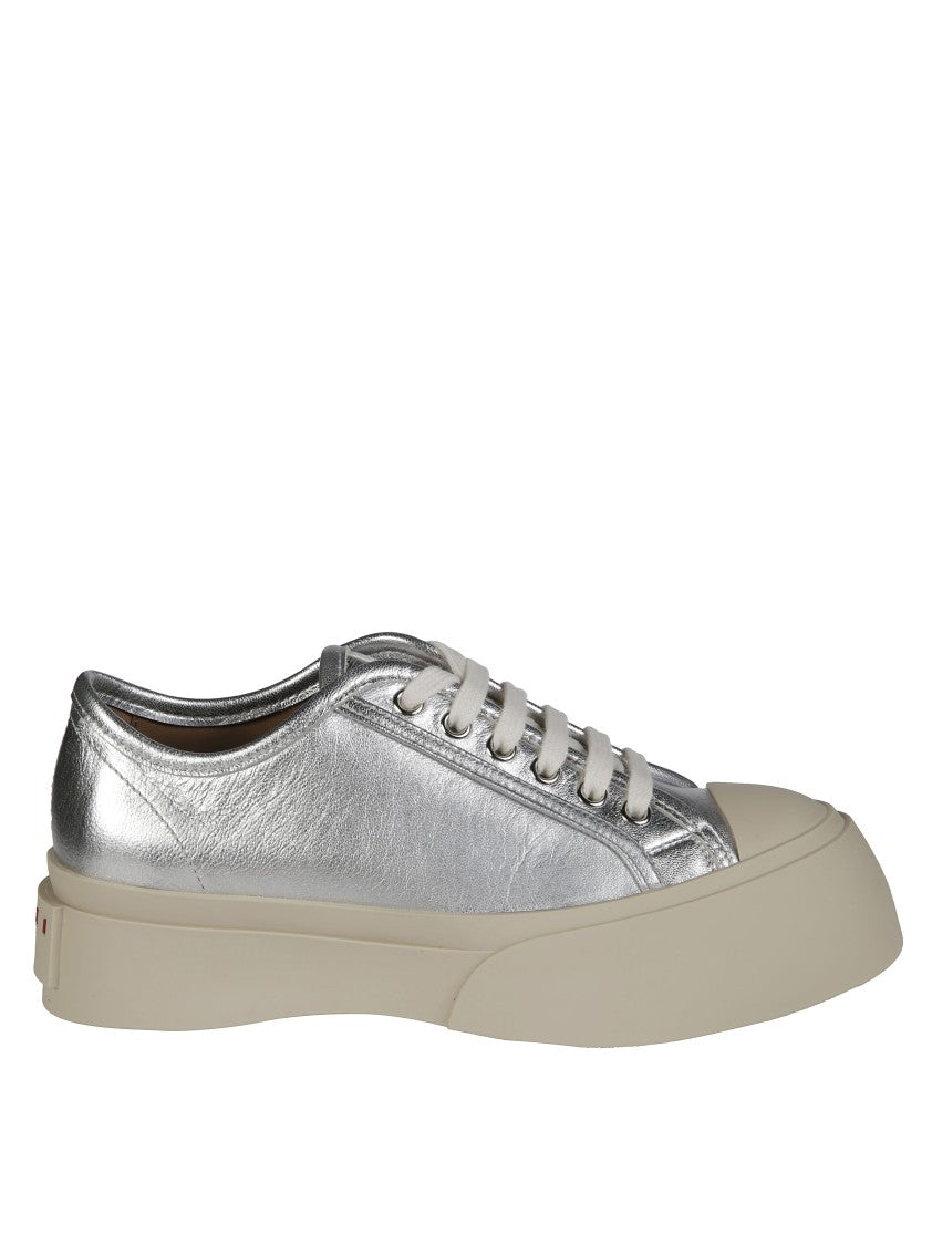 Marni Silver Metallic Mary Jane Sneakers