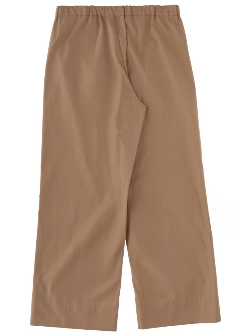 Max Mara Wide-Leg Cropped Pants With Elastic Waistband And Drawstring Ties