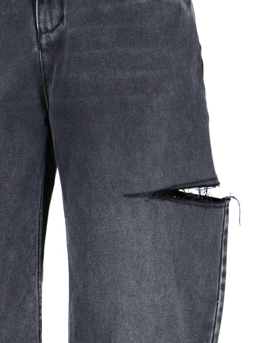 Maison Margiela High-Waisted Black Denim Cut-Out Jeans