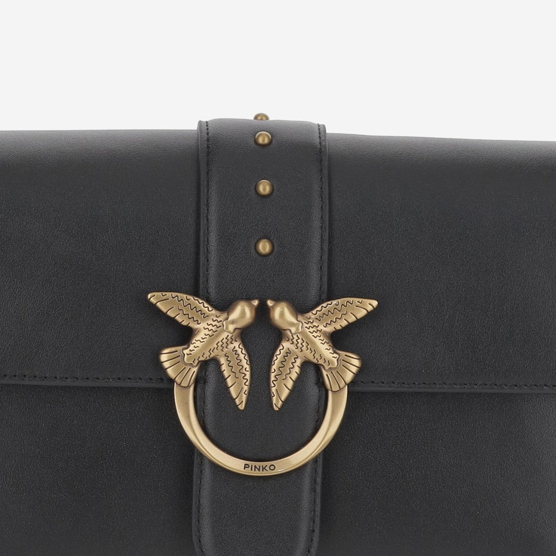 Pinko Logo Leather Shoulder Bag