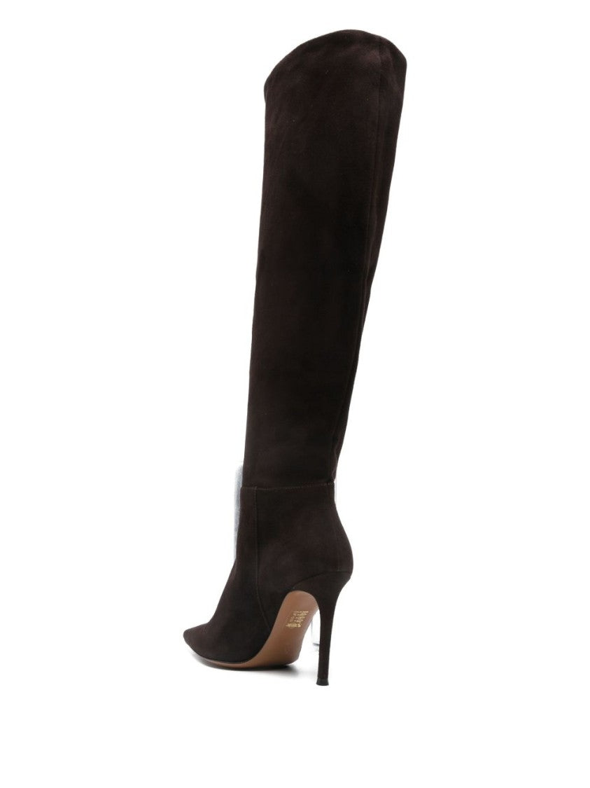 Roberto Festa Brown Suede Pointed Toe Knee Boots