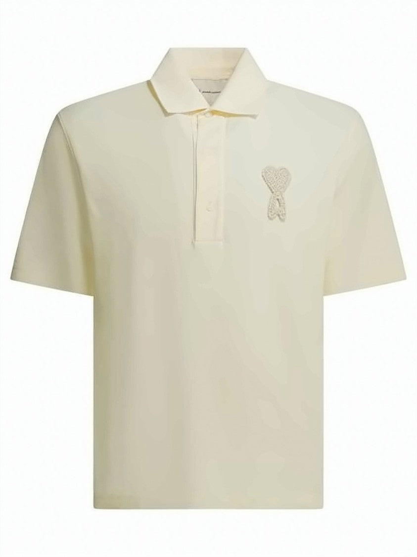 Ami Paris Short-Sleeved Polo Shirt With Classic Collar