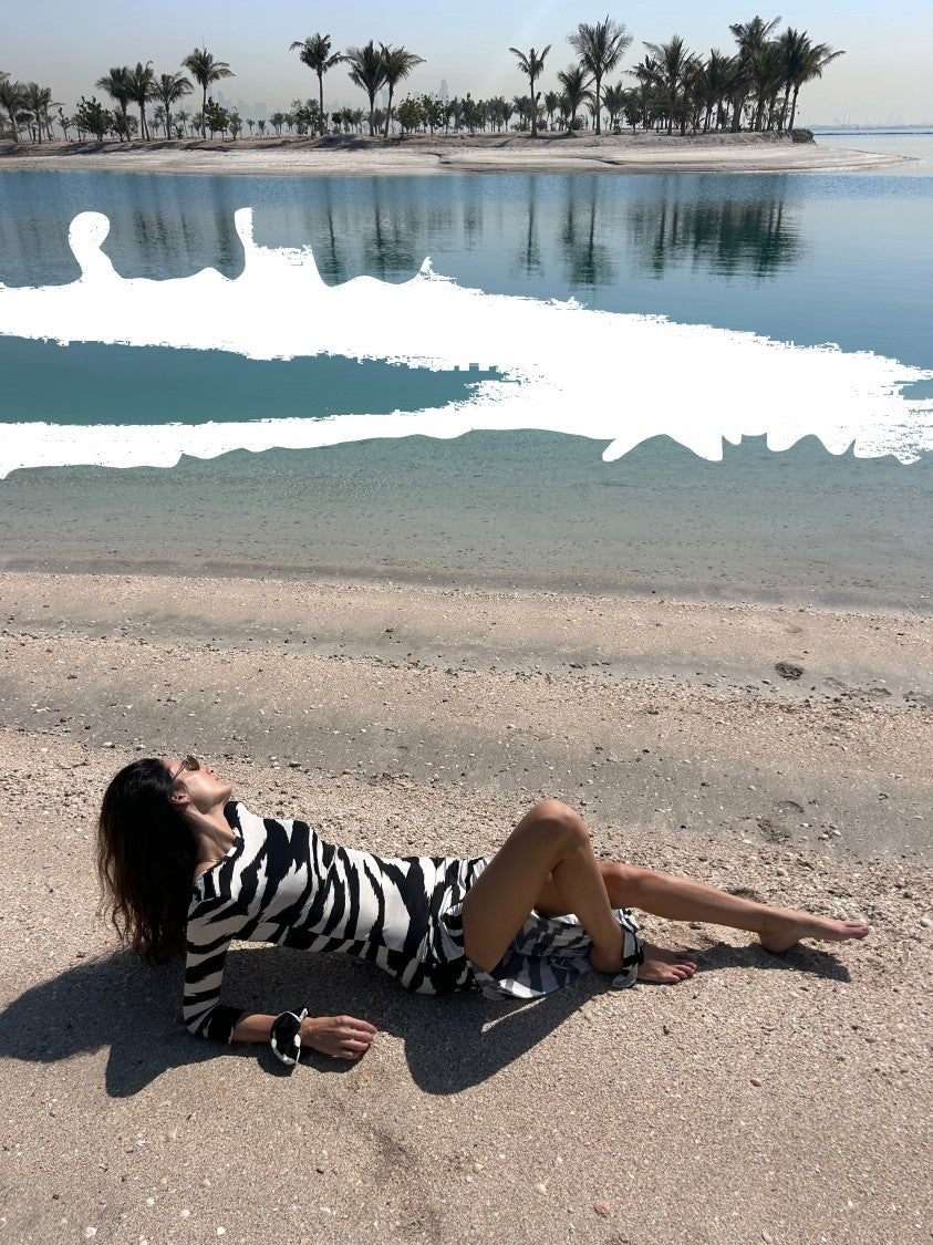 Hawa Made From Love Maha Zebra Form-Fitting Mini Dress