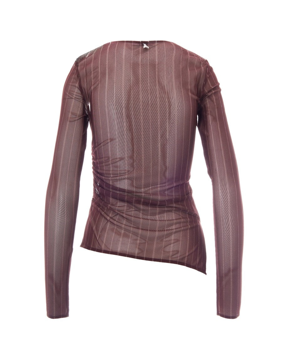 Patrizia Pepe Pinstripe Tulle Top