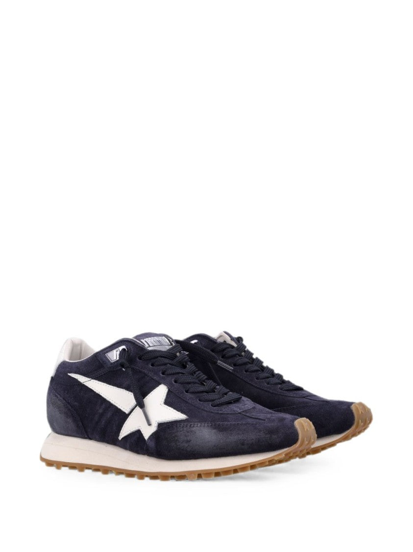 Golden Goose Navy Suede White Star Sneakers