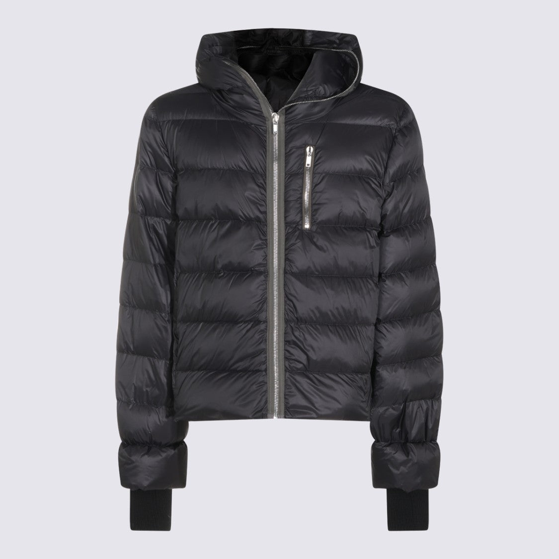 Rick Owens Padded Quilted Down Jacket With Hood And Zippered Pockets