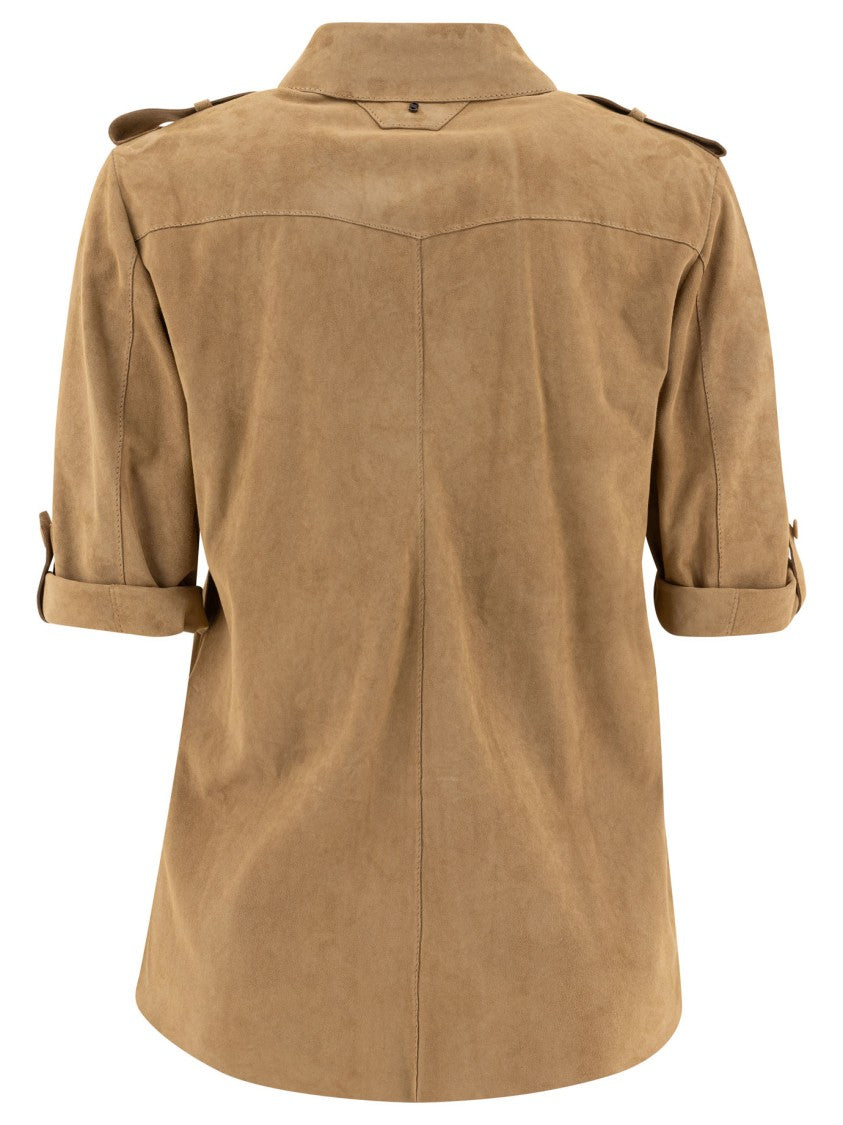 Salvatore Santoro Beige Ovine Leather Shirt
