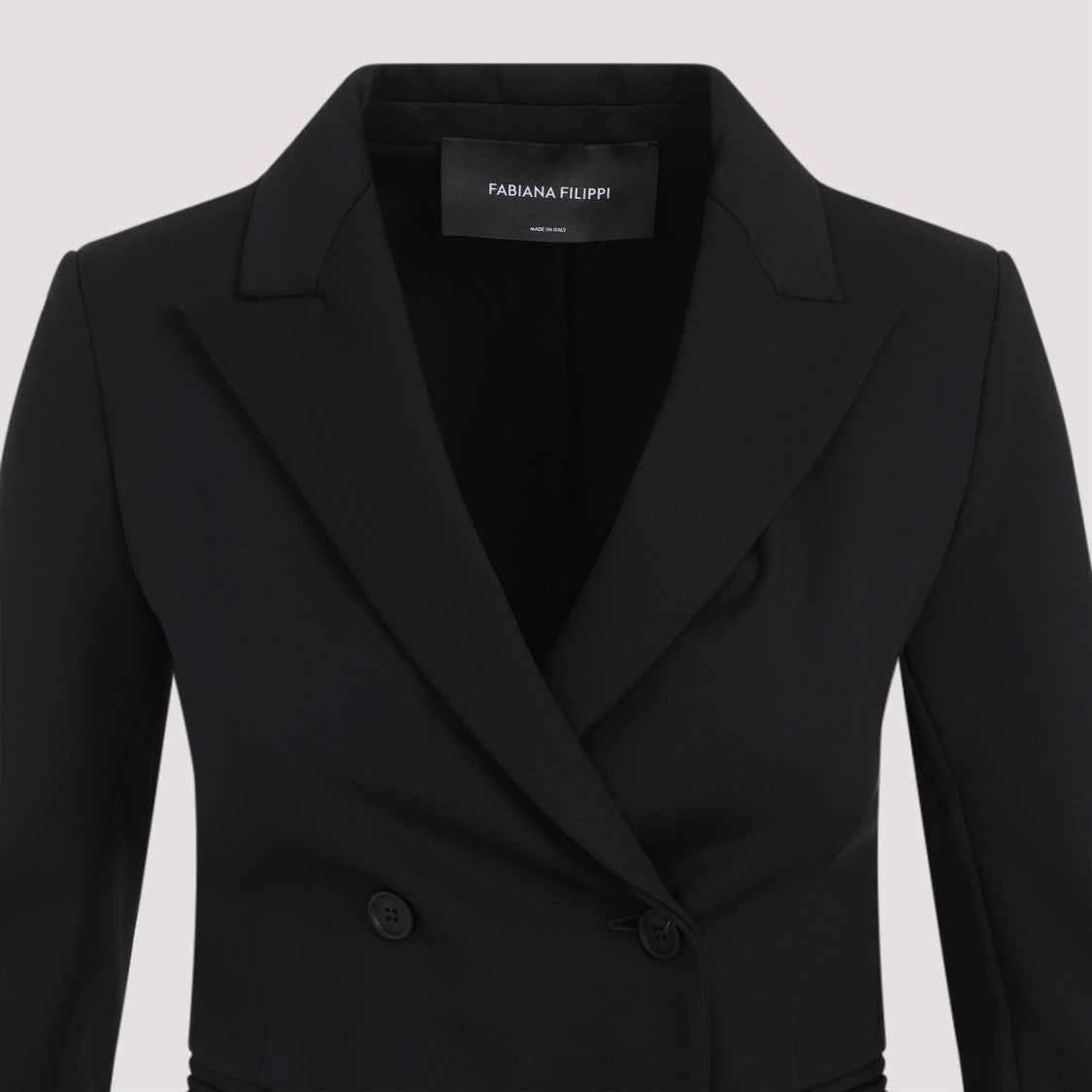 Fabiana Filippi Double-Breasted Black Polyamide Jacket