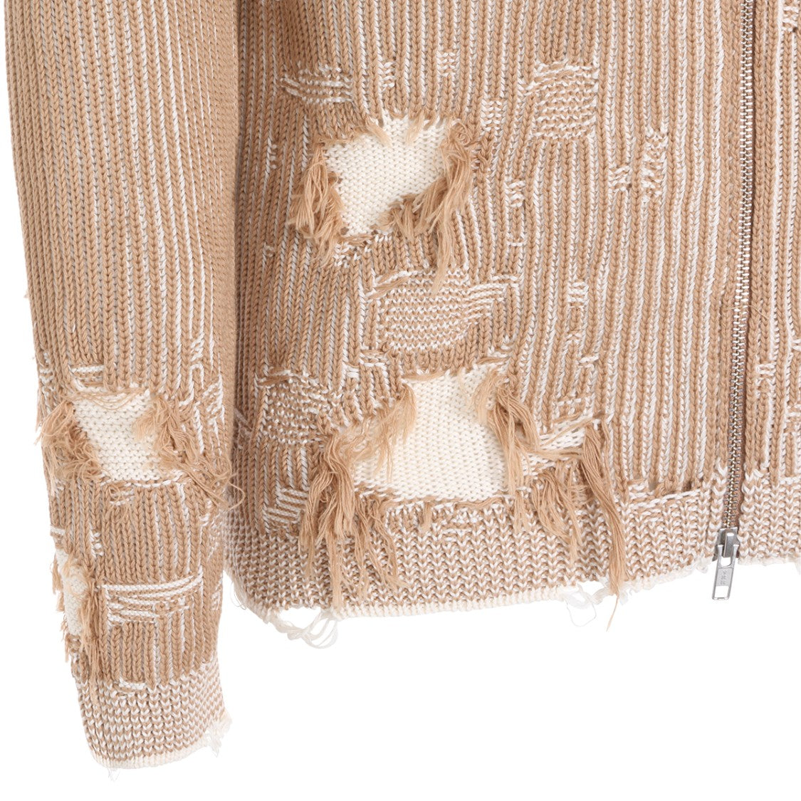Mm6 By Maison Margiela Distressed High-Collar Knit Sweater