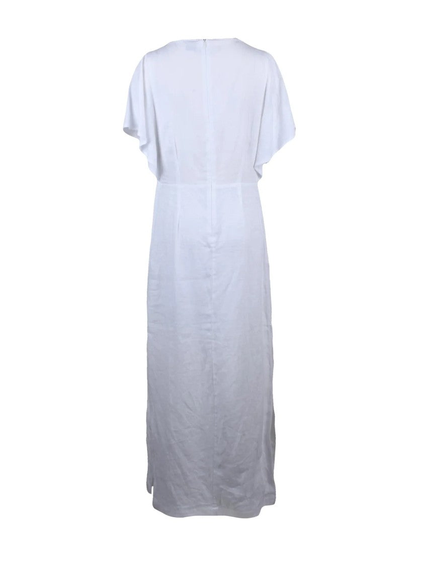 Eleventy White Long Linen Dress