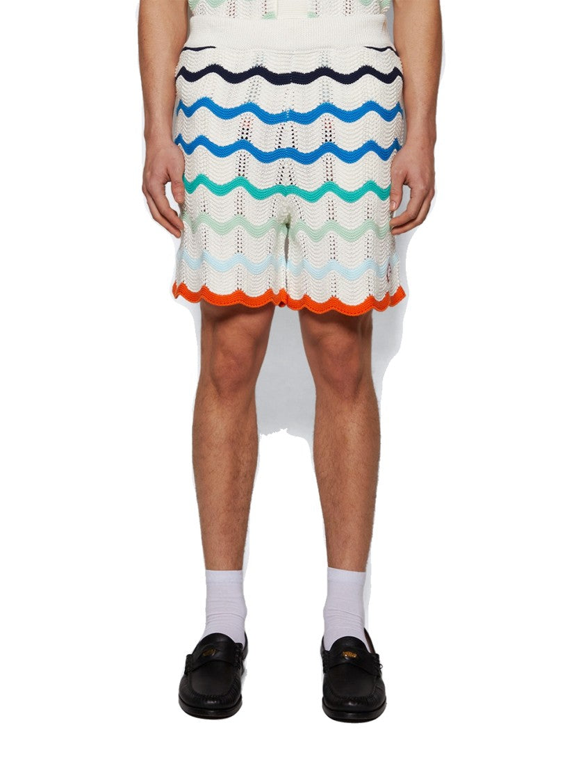 Casablanca Gradient Wave Texture Shorts Multicolor